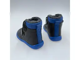 Detské kvalitné kožené teplé sivé texové barefoot členkové topánky Daryk grey