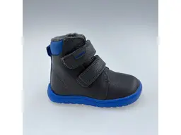 Detské kvalitné kožené teplé sivé texové barefoot členkové topánky Daryk grey