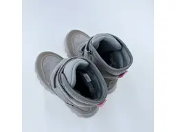 Detské kvalitné kožené teplé béžové texové  členkové topánky Kala grey