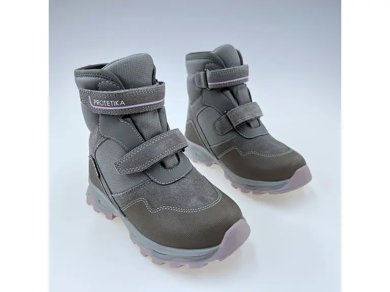 Detské kvalitné kožené teplé béžové texové  členkové topánky Kala grey