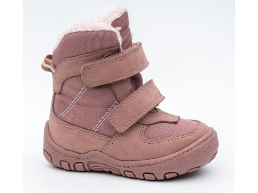 Detské kvalitné kožené teplé ružové texové  členkové topánky Kert old pink
