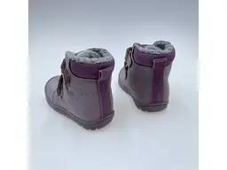 Detské kvalitné kožené teplé fialové texové  členkové topánky Kora lila