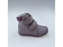 Detské kvalitné kožené teplé fialové texové  členkové topánky Kora lila