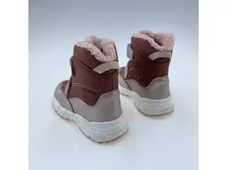Detské kvalitné kožené teplé ružové   členkové topánky Mart pink