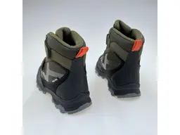 Detské kvalitné kožené teplé zelené texové  členkové topánky Miko khaki