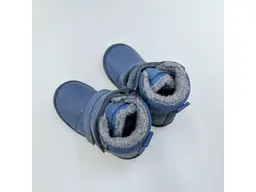 Detské kvalitné kožené teplé modré texové  členkové topánky Reno blue