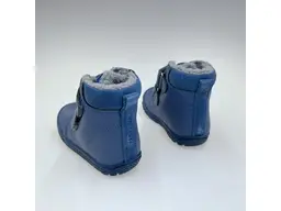 Detské kvalitné kožené teplé modré texové  členkové topánky Reno blue