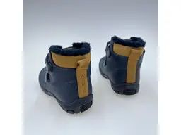 Detské kvalitné kožené teplé modré texové  členkové topánky Reno navy