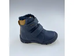 Detské kvalitné kožené teplé modré texové  členkové topánky Reno navy