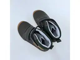 Detské sivé pohodlné kožené barefoot členkové topánky A063-52570L