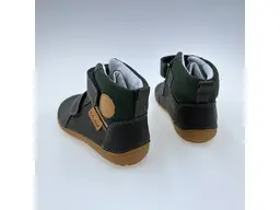 Detské sivé pohodlné kožené barefoot členkové topánky A063-52570L