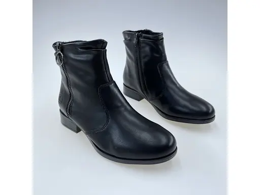 Dámske čierne teplé pohodlné členkové topánky 77041-00