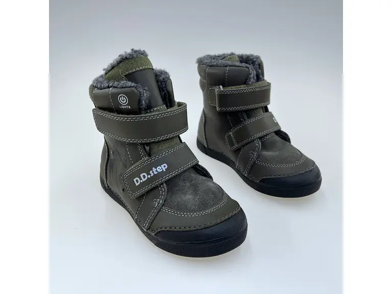 Detské zelené teplé kožené mäkučké celé topánky W068-52998M-50 Detské zelené teplé kožené mäkučké celé topánky W068-52998M-50