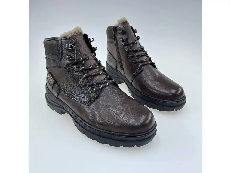 Pánske hnedé teplé pohodlné kvalitné celé topánky F5400-25