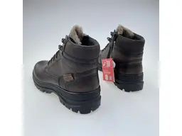 Pánske hnedé teplé pohodlné kvalitné celé topánky F5400-25