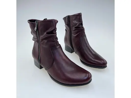 Dámske teplé bordové členkové topánky 78656-35