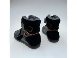 Detské čierne teplé kožené mäkučké celé topánky W078-52451BL