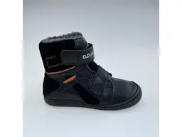 Detské čierne teplé kožené mäkučké celé topánky W078-52451BL