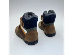Detské koňakové teplé kožené mäkučké celé topánky W068-52388BM