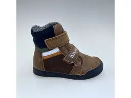 Detské koňakové teplé kožené mäkučké celé topánky W068-52388BM