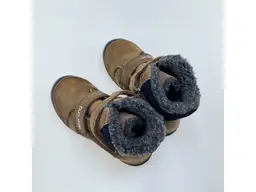 Detské koňakové teplé kožené mäkučké celé topánky W068-52388BL