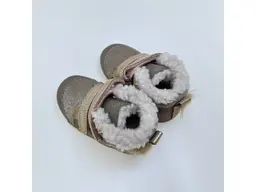 Detské kvalitne béžové kožené celé teplé topánky W066-52733-15