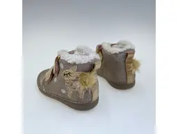 Detské kvalitne béžové kožené celé teplé topánky W066-52733-15