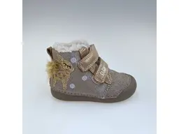 Detské kvalitne béžové kožené celé teplé topánky W066-52733-15