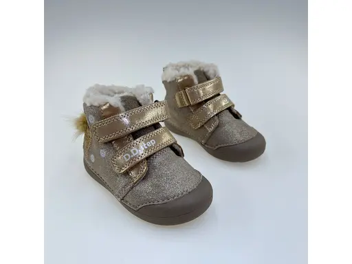 Detské kvalitne béžové kožené celé teplé topánky W066-52733-15