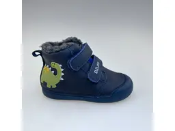 Detské kvalitne modré kožené celé teplé topánky W066-52525A-90
