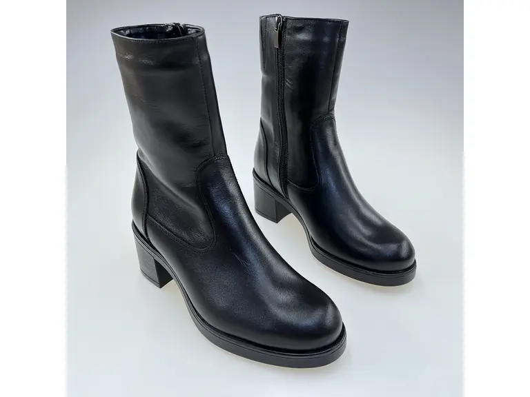 Dámske kvalitné teplé čierne pohodlné 3/4 čižmy K3662/lisa-60