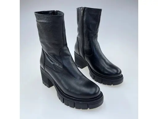 Dámske kvalitné teplé čierne pohodlné 3/4 čižmy K3662/verona-60