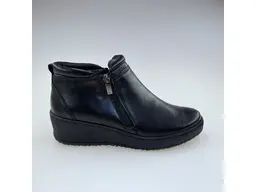 Dámske kvalitné teplé čierne pohodlné členkové topánky K2902-60