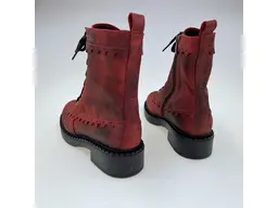 Dámske kvalitné teplé červené pohodlné členkové topánky K3676/roma-30