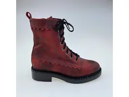 Dámske kvalitné teplé červené pohodlné členkové topánky K3676/roma-30