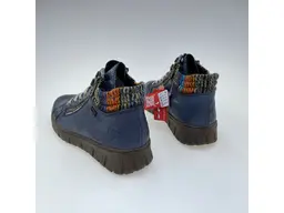 Dámske kvalitné teplé modré pohodlné členkové topánky N1305-14