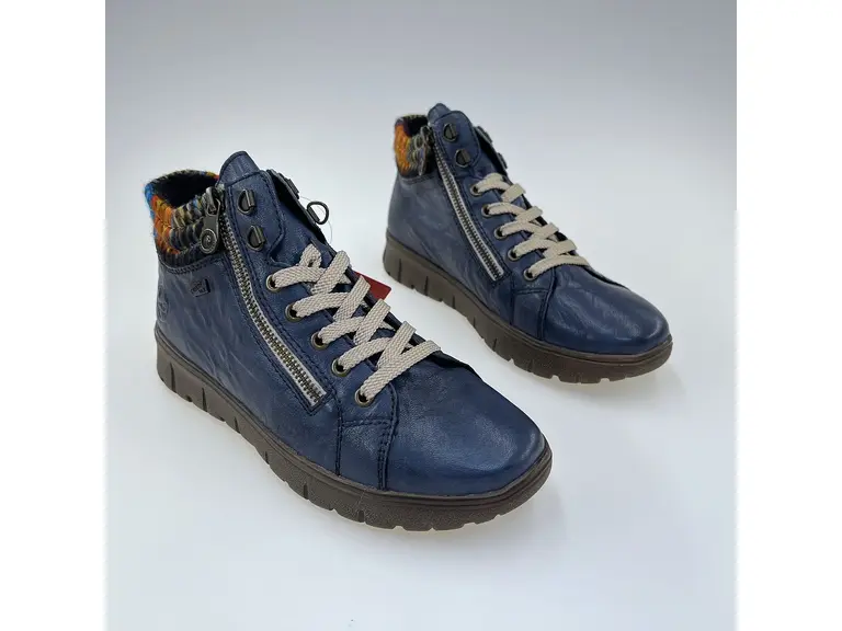 Dámske kvalitné teplé modré pohodlné členkové topánky N1305-14