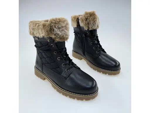 Dámske kvalitné teplé čierne pohodlné členkové topánky D9383-03