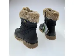 Dámske kvalitné teplé čierne pohodlné členkové topánky D9383-03