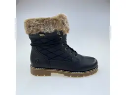 Dámske kvalitné teplé čierne pohodlné členkové topánky D9383-03