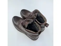 Pánske kvalitné teplé hnedé pohodlné členkové topánky I020-468-40