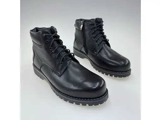 Pánske kvalitné teplé čierne pohodlné členkové topánky I020-459-60