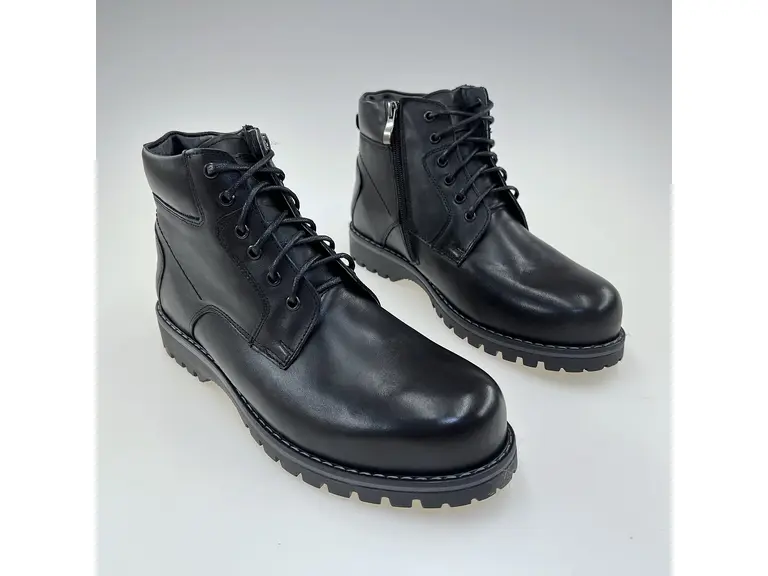 Pánske kvalitné teplé čierne pohodlné členkové topánky I020-459-60