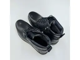 Pánske kvalitné teplé čierne pohodlné členkové topánky I020-459-60