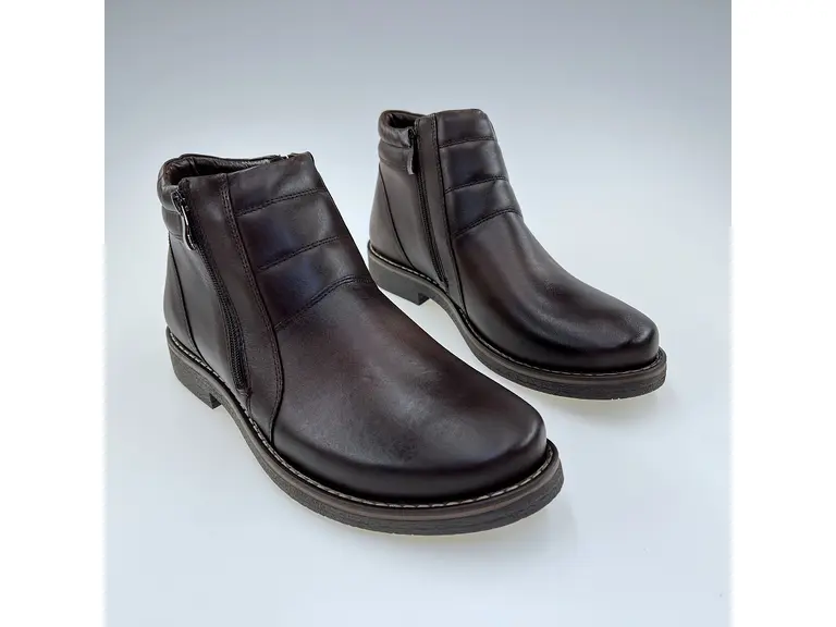 Pánske kvalitné teplé hnedé pohodlné členkové topánky E391-40