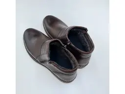 Pánske kvalitné teplé hnedé pohodlné členkové topánky E391-40