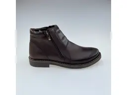Pánske kvalitné teplé hnedé pohodlné členkové topánky E391-40