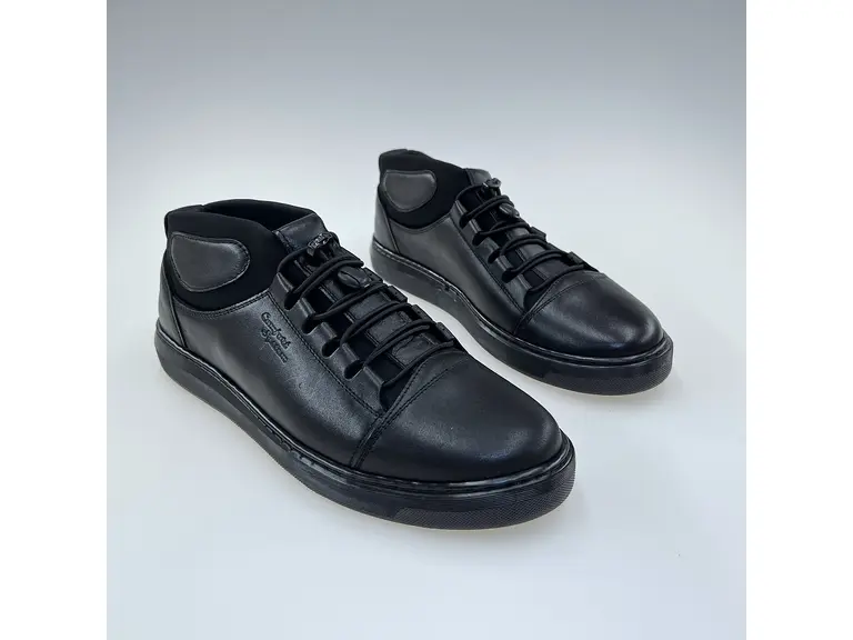 Pánske kvalitné teplé čierne pohodlné členkové topánky E399/Z-60