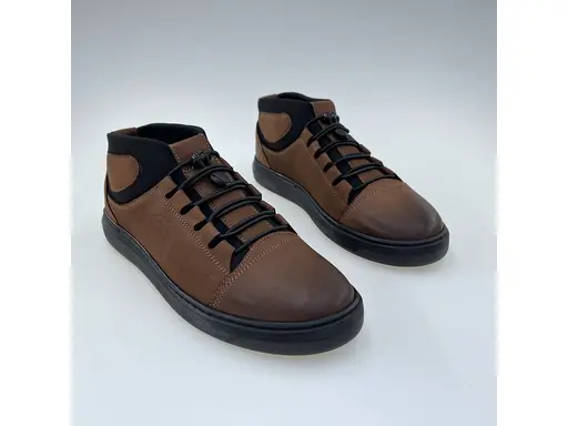 Pánske kvalitné teplé hnedé pohodlné členkové topánky E399/Z-40