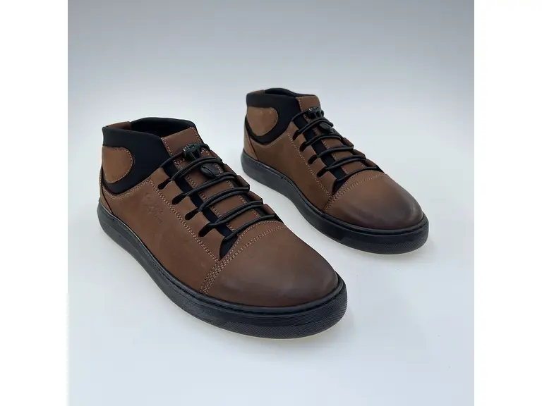 Pánske kvalitné teplé hnedé pohodlné členkové topánky E399/Z-40